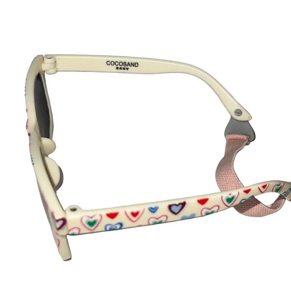 Cocosand Toddler Baby Kids Straped Heart Design Retro Aviator Sunglasses